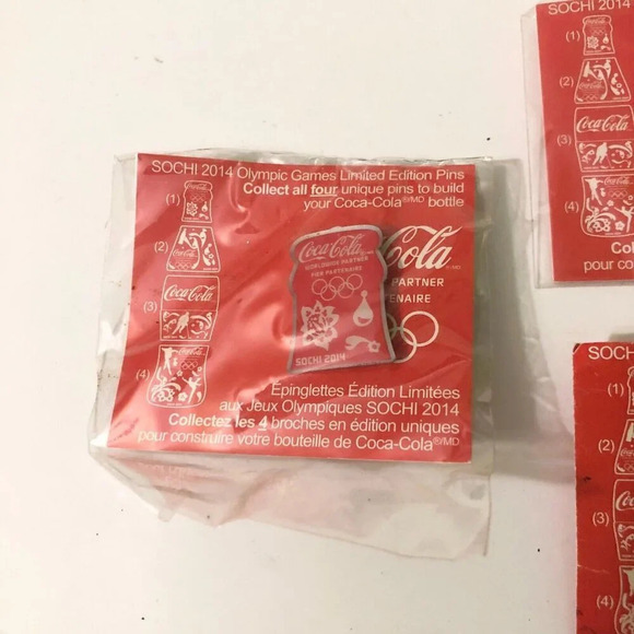 Lot  of 3 Sochi Olympic Games 2014 Pins Coca Cola Bottle Pieces - Picture 2 of 11